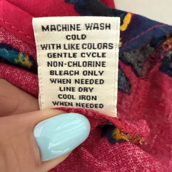 Caffe Marrakesh Womens 3X Boho Pink Floral Pintucked Sleeveless Tunic Hawaii - Picture 5 of 8